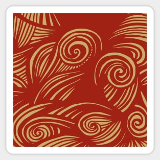 waves (red/gold) Sticker